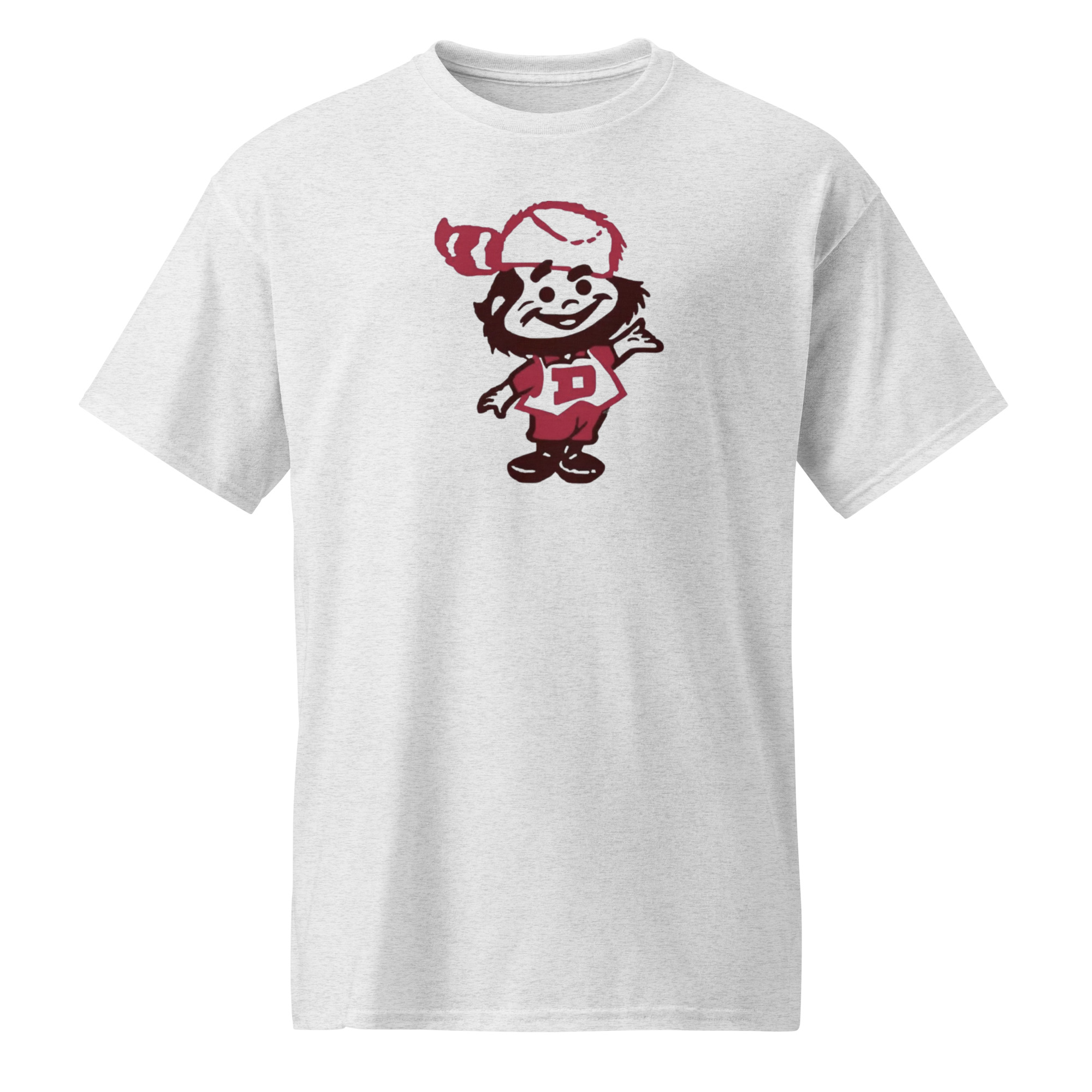 Image of Boone, the University of Denver's unofficial mascot, featuring a bearded man in a coonskin cap, symbolizing the DU Pioneers' spirit.