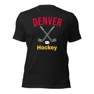 Denver Hockey T-Shirt with a simple hockey stick silhouette design