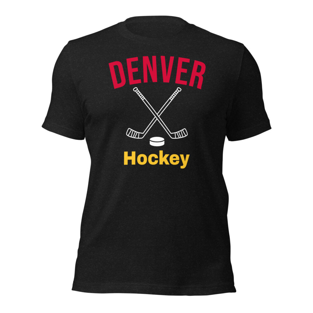 Denver Hockey T-Shirt with a simple hockey stick silhouette design